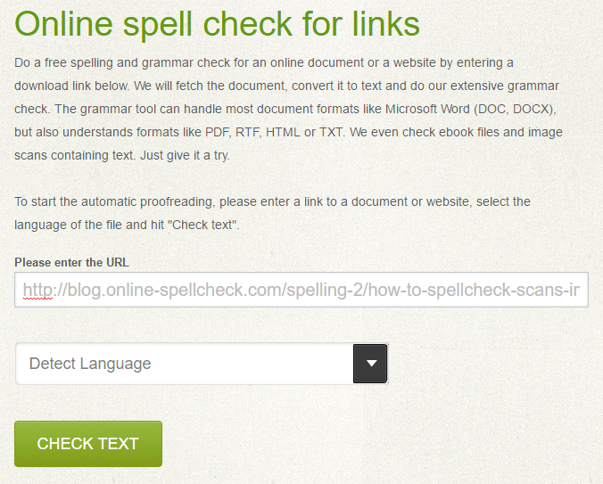 Spellcheck a Link