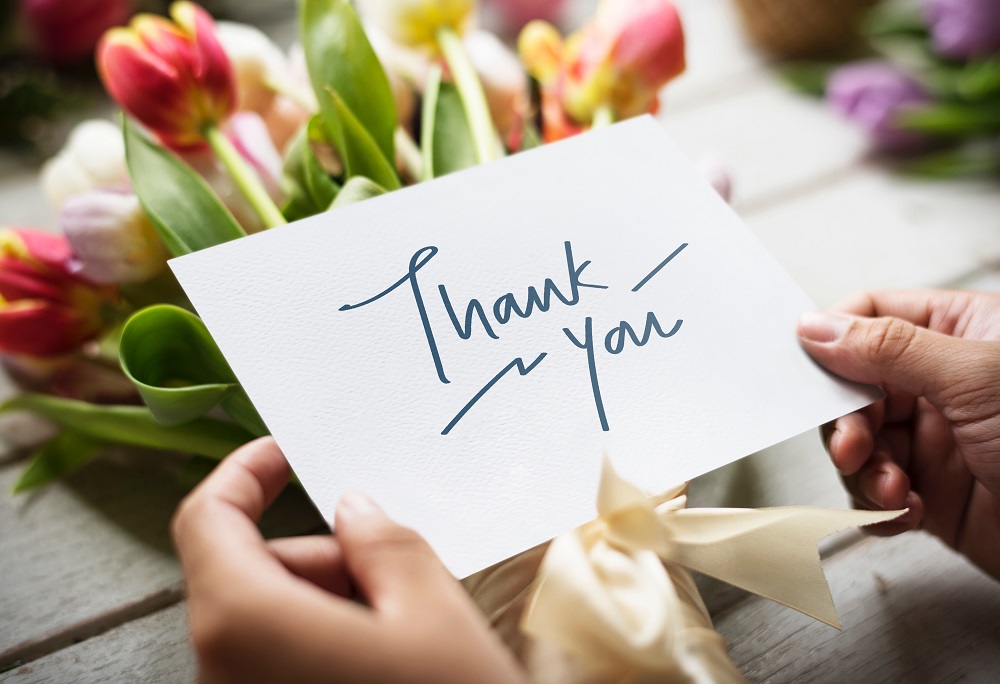 Showing your gratitude in writing is easy